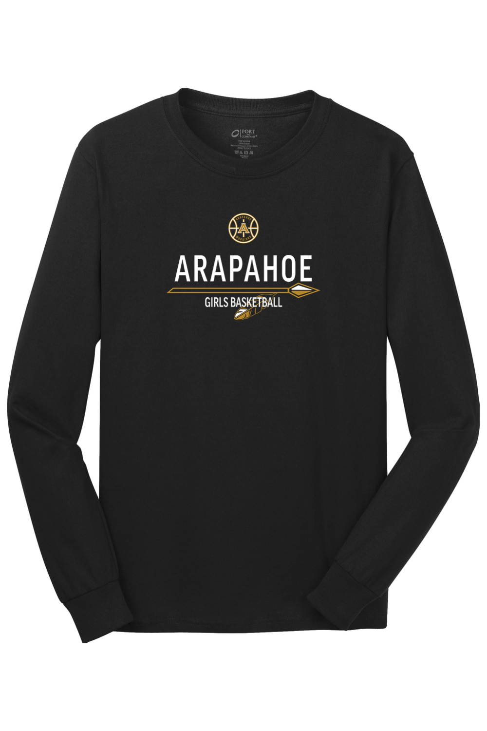 Arapahoe Girls Basketball- Ladies Port & Company Long Sleeve Core Cotton Tee FE