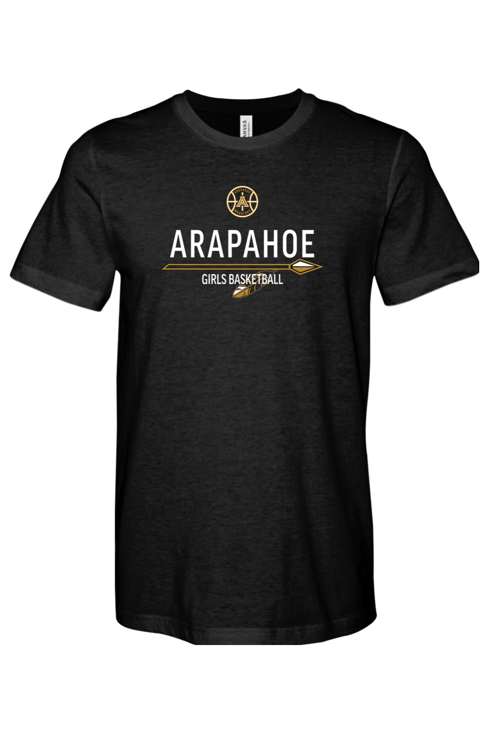 Arapahoe Girls Basketball - Youth Athletic Heather CVC Tee T-Shirt Black Or Gray FE