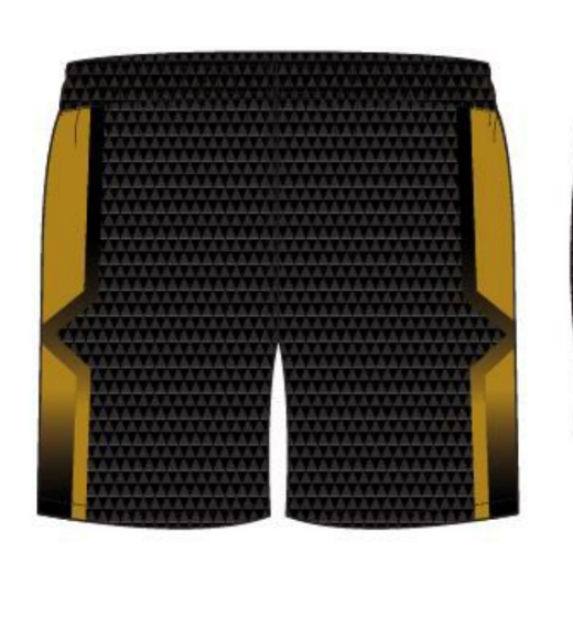 Arapahoe Boys Basketball - Feeder - Reversible 7" Game Shorts - Black White & Gold