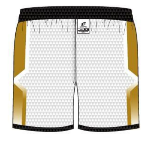 Arapahoe Boys Basketball - Feeder - Reversible 7" Game Shorts - Black White & Gold