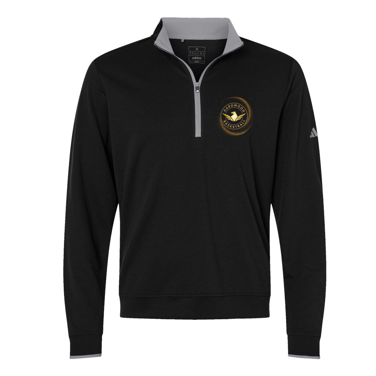 Hardwood -Adidas - Men's Performance Lightweight Quarter-Zip Pullover - Black/Gray - A2002
