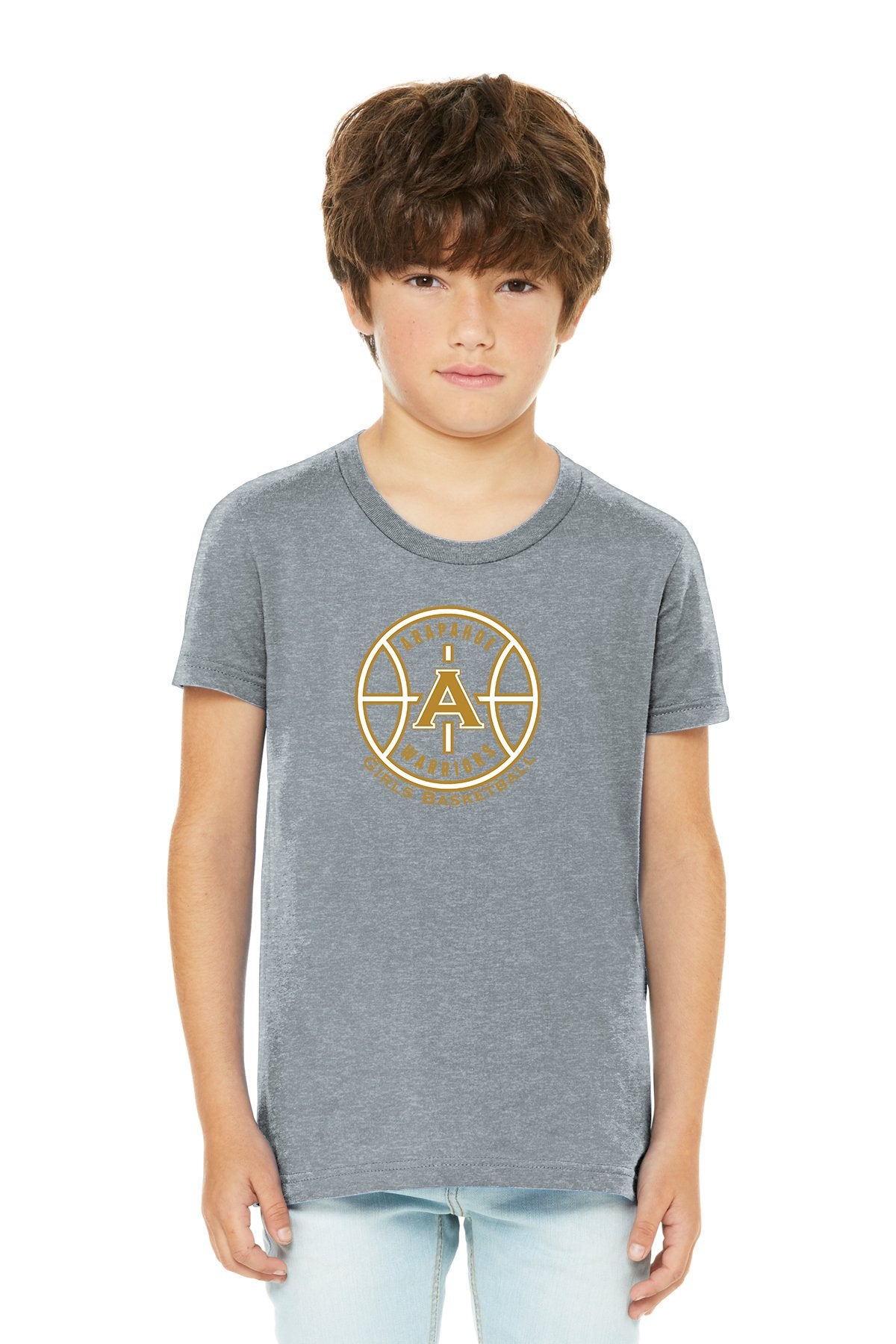 Arapahoe Girls Basketball - Youth Athletic Heather CVC Tee T-Shirt Black Or Gray