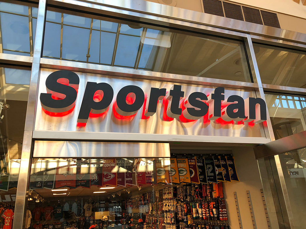 Halo lit channel letters for Sportsfan