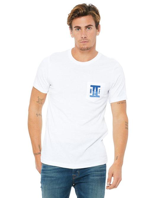 HF2 Cudas - 3021 Bella + Canvas White Men's Jersey Short-Sleeve Pocket T-Shirt
