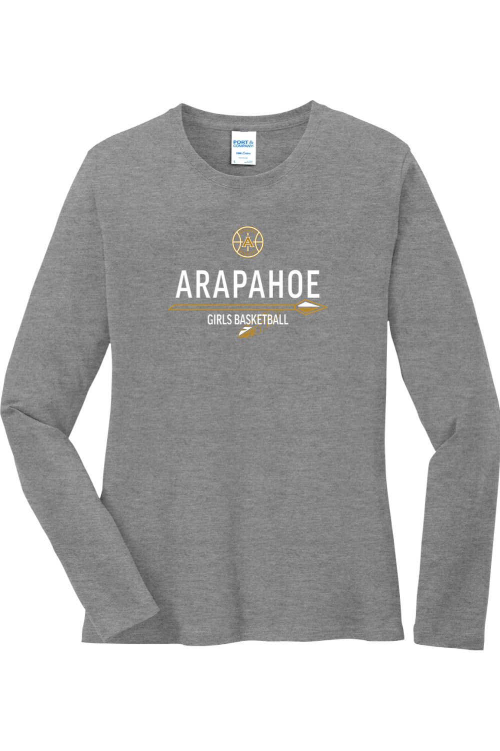 AHS Girls Basketball Port & Company Ladies Long Sleeve Core Cotton Tee FE