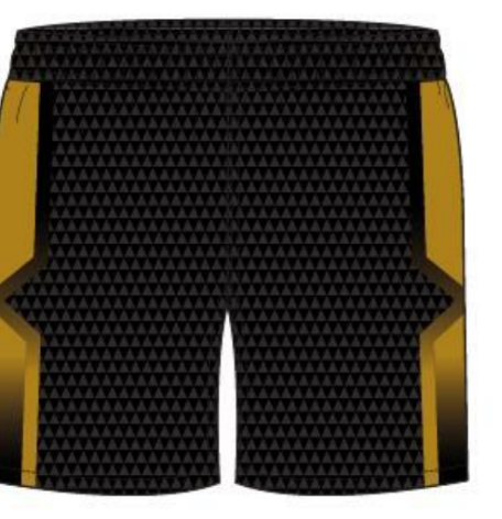 Arapahoe Boys Basketball - Feeder - Reversible 7" Game Shorts - Black White & Gold