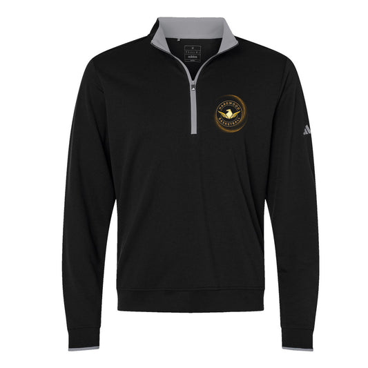 Hardwood -Adidas - Men's Performance Lightweight Quarter-Zip Pullover - Black/Gray - A2002