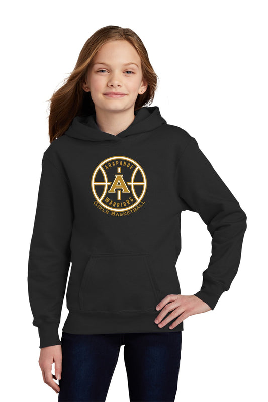 Arapahoe Girls Basketball - Youth Fleece Pullover Hooded Black