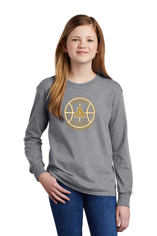Arapahoe Girls Basketball - Youth Long Sleeve Core Cotton Tee Black or Gray