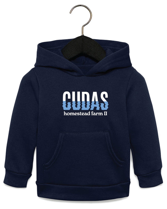 Cuda - Bella + Canvas Navy Toddler Sponge Fleece Pullover Hooded Sweatshirt - 3719T- SS
