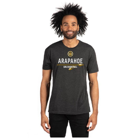 Arapahoe Girls Basketball - 6010 Next Level Apparel Adult Unisex Triblend T-Shirt Black
